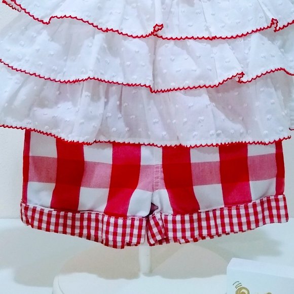 KIDS HEADQUARTERS RED GINGHAM SET SIZE 24M - Picture 4 of 13